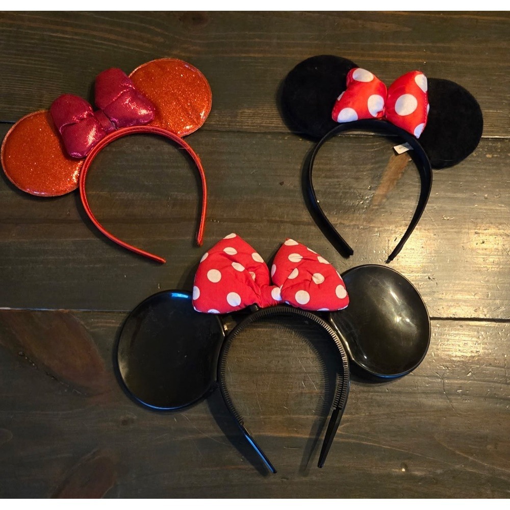 Lot Of 3 Minnie Mouse Ears EUC!